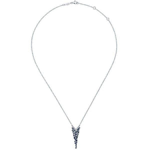 Gabriel & Co. Lusso Blue Sapphire & Diamond "Waterfall" Necklace