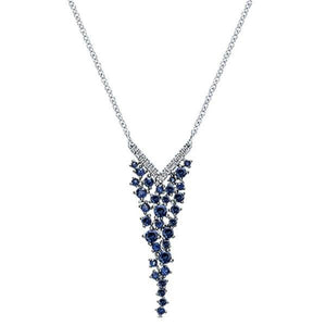 Gabriel Lusso Blue Sapphire & Diamond "Waterfall" Necklace