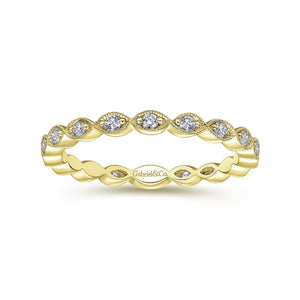 Gabriel "Marquise" Shaped Stackable Ring