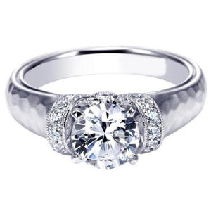 Gabriel & Co. "Maureen" Hammered Diamond Engagement Ring