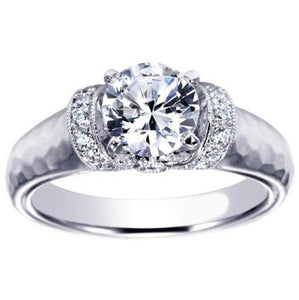 Gabriel "Maureen" Hammered Diamond Solitaire Engagement Ring