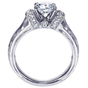 Gabriel "Maureen" Hammered Diamond Solitaire Engagement Ring