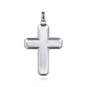 Gabriel Men's Sterling Silver Geometric Cross Pendant
