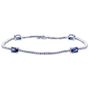 Gabriel "Midnight Blue Sapphire" and Diamond Tennis Bracelet