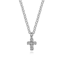 Load image into Gallery viewer, Gabriel Mini Cross Diamond Pendant Necklace
