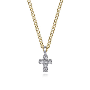 Gabriel Mini Cross Diamond Pendant Necklace