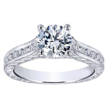 Load image into Gallery viewer, Gabriel Ophelia Engraved Cathedral Diamond Engagement Ring
