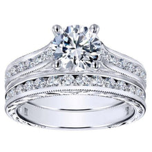 Load image into Gallery viewer, Gabriel &amp; Co. &quot;Abby&quot; Matching Engraved Diamond Wedding Band
