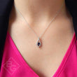 Load image into Gallery viewer, Gabriel Oval Cut Blue Sapphire and White Diamond Teardrop Pendant

