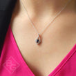 Load image into Gallery viewer, Gabriel Oval Cut Blue Sapphire and White Diamond Teardrop Pendant
