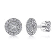 Load image into Gallery viewer, Gabriel Pave Set Diamond Halo Round Cluster Earrings

