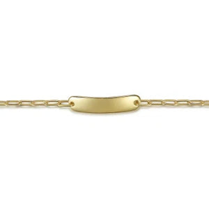 Gabriel Plain Gold Hollow Paperclip Chain Personalized ID Bracelet