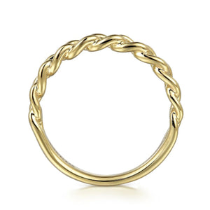 Gabriel Polished Cuban Link Style Gold Ring
