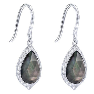 Gabriel Souviens Sterling Silver Crystal & Black Pearl Drop Earrings