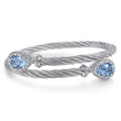 Load image into Gallery viewer, Gabriel Steel and Sterling Silver Blue Topaz Cable Bangle
