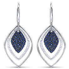 Load image into Gallery viewer, Gabriel Sterling Silver and Blue Sapphire Fashion Teardrop Earrings
