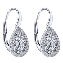 Load image into Gallery viewer, Gabriel Teardrop Cluster Diamond Leverback Earrings
