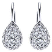 Load image into Gallery viewer, Gabriel &amp; Co. Teardrop Pave Cluster Diamond Leverback Earrings
