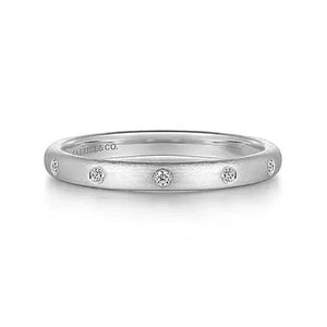 Gabriel Thin Bezel Set Diamond Ring