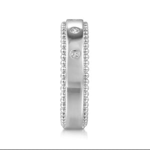 Gabriel Wide Bujukan Bezel Set Diamond Ring