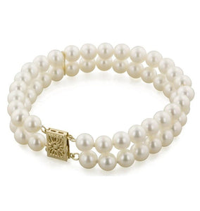 Honora 7 Inch "Classic" 6-7mm Double Strand White Freshwater Cultured Pearl Bracelet