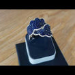 Load and play video in Gallery viewer, Simon G. Pave Set Blue Sapphire Wave Ring
