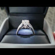 Load and play video in Gallery viewer, Simon G. Contemporary Cathedral Blue Sapphire &amp; Diamond Engagement Ring
