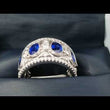 Load and play video in Gallery viewer, Simon G. Vintage Style Oval Shape Blue Sapphire Ring
