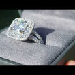 Load and play video in Gallery viewer, Fana Cushion Shaped Double Halo Diamond Engagement Ring
