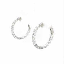 Load and play video in Gallery viewer, Lafonn Round Cut One Inch Round Cut Simulated Diamond Hoop Earrings
