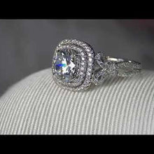 Load and play video in Gallery viewer, Kirk Kara &quot;Pirouetta&quot; Double Halo Diamond Engagement Ring
