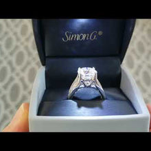 Load and play video in Gallery viewer, Simon G. Large Center &quot;Cathedral Style&quot; Pave Set Diamond Engagement Ring
