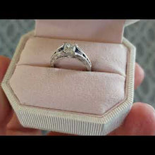 Load and play video in Gallery viewer, Kirk Kara White Gold &quot;Stella&quot; Blue Sapphire Small Center Princess Cut Engagement Ring Video In Box
