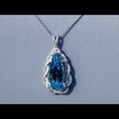 Load and play video in Gallery viewer, Simon G. Large Pear Cut Aquamarine Diamond Pendant
