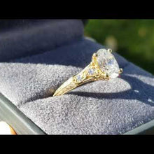 Load and play video in Gallery viewer, Gabriel Amavida Chelsea Gold Oval Cut Diamond Engagement Ring
