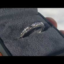 Load and play video in Gallery viewer, Artcarved &quot;Peyton&quot; Curved Filigree Diamond Wedding Band
