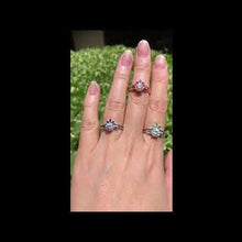 Load and play video in Gallery viewer, Kirk Kara &quot;Dahlia&quot; Rose Cut Diamond &amp; Blue Sapphire Engagement Ring
