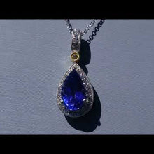 Load and play video in Gallery viewer, Simon G. 18K White Gold Pear Tanzanite Pendant
