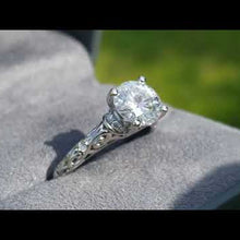 Load and play video in Gallery viewer, Artcarved Peyton Large Round Cut Center Engagement Ring with Scrollwork Design
