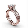 Load and play video in Gallery viewer, Fana Round Cut Four Prong Rose Gold Milgrain Solitaire Engagement Ring
