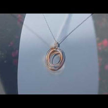 Load and play video in Gallery viewer, Simon G. 18K Two-Tone Gold Interlocking Diamond Circle Pendant

