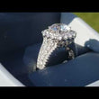 Load and play video in Gallery viewer, Simon G. Large Round Cut Center Halo Pave Diamond Engagement Ring
