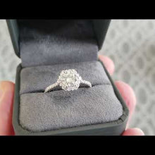 Load and play video in Gallery viewer, Artcarved &quot;Lorelei&quot; Hexagon Halo Diamond Engagement Ring
