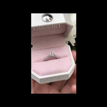 Load and play video in Gallery viewer, Kirk Kara White Gold &quot;Lori&quot; Oval Cut Diamond Engagement Ring In Box Top View
