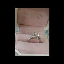 Load and play video in Gallery viewer, Kirk Kara White Gold &quot;Dahlia&quot; Marquise Side Stone Diamond Engagement Ring In Box Video
