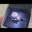 Load and play video in Gallery viewer, Simon G. Large Center &quot;Cathedral Style&quot; Side Baguette Diamond Engagement Ring
