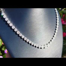Load and play video in Gallery viewer, Simon G. 18K White Gold Graduating Pave Diamond Riviera Necklace
