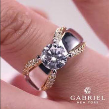 Load and play video in Gallery viewer, Gabriel &amp; Co. &quot;Clark&quot; Diamond Engagement Ring
