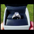 Load and play video in Gallery viewer, Simon G. Large Round Center Side Tapered Baguette Diamond Engagement Ring
