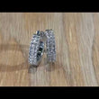 Load and play video in Gallery viewer, Simon G. White Gold Classic Mini-Hoop Diamond Huggie Earrings
